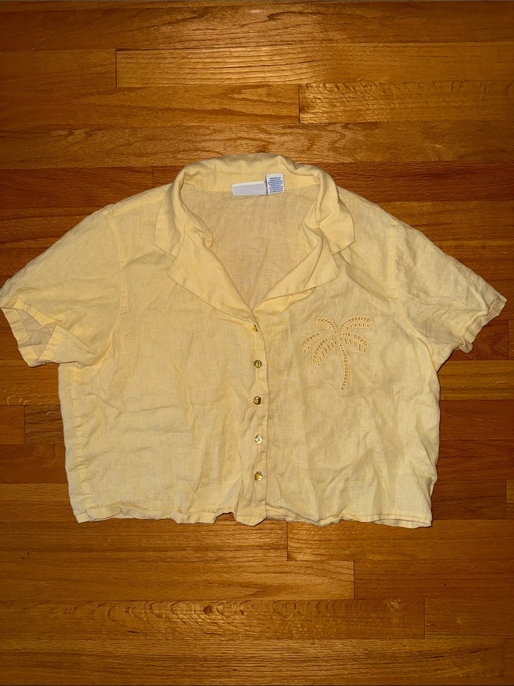Yellow cropped blouse
